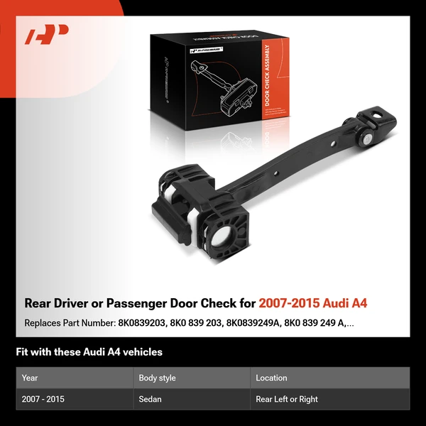 Rear Driver or Passenger Door Check for 2007-2015 Audi A4