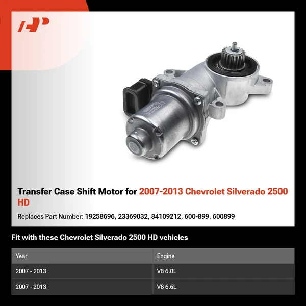 Transfer Case Shift Motor for 2007-2013 Chevrolet Silverado 2500 HD