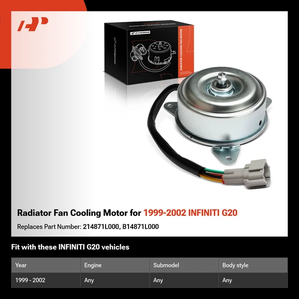 Radiator Fan Cooling Motor for 1999-2002 INFINITI G20