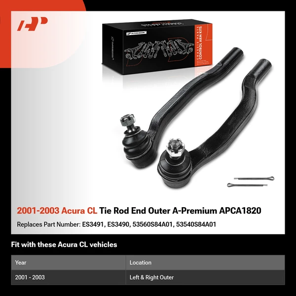 2001-2003 Acura CL Tie Rod End Outer A-Premium APCA1820