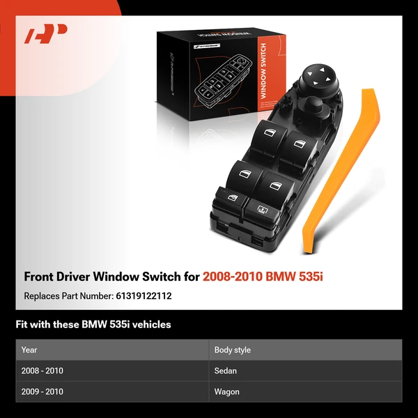 Front Driver Window Switch for 2008-2010 BMW 535i