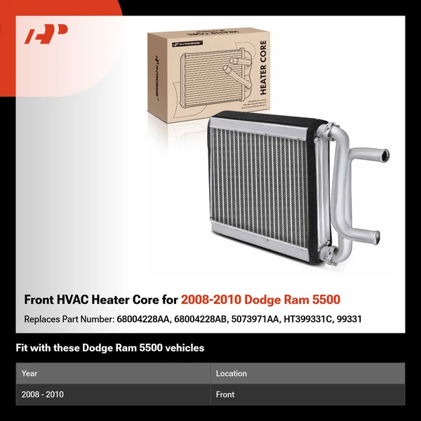 Front HVAC Heater Core for 2008-2010 Dodge Ram 5500