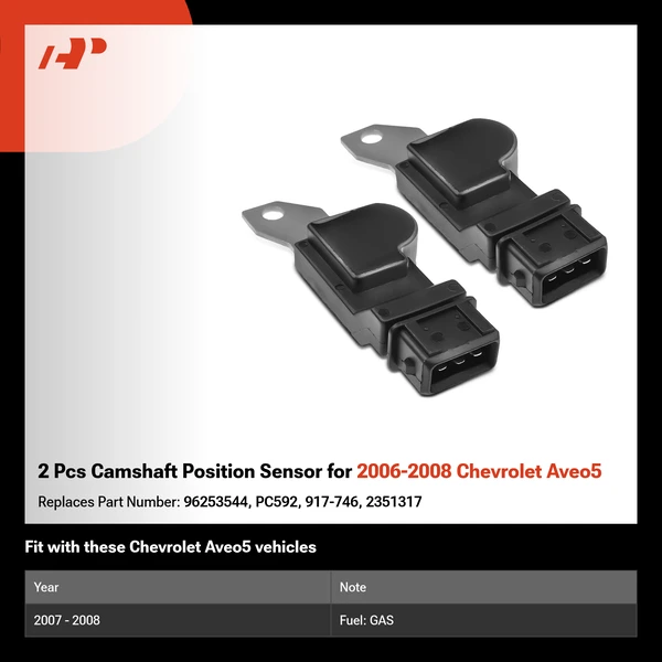 2 Pcs Camshaft Position Sensor for 2006-2008 Chevrolet Aveo5