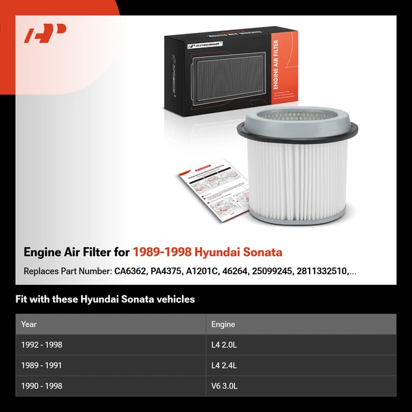 Engine Air Filter for 1989-1998 Hyundai Sonata
