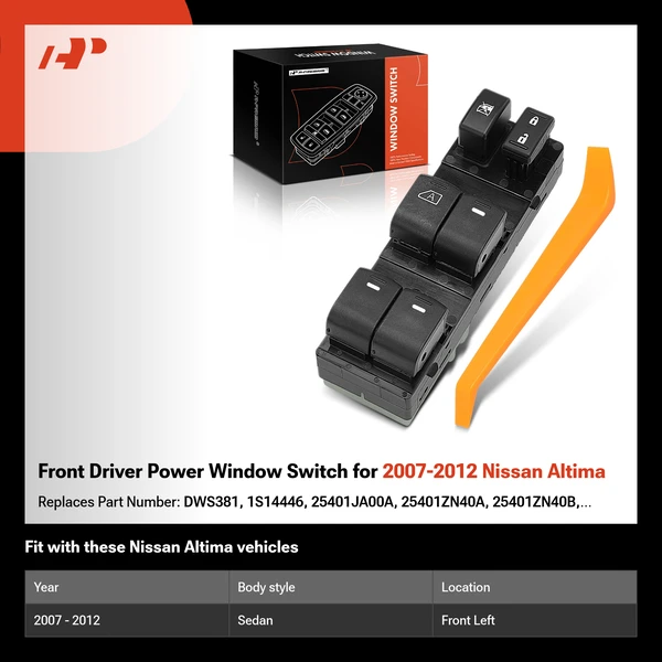 Front Driver Power Window Switch for 2007-2012 Nissan Altima