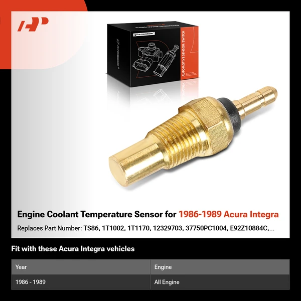 Engine Coolant Temperature Sensor for 1986-1989 Acura Integra