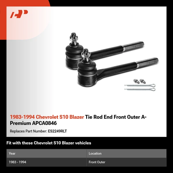 1983-1994 Chevrolet S10 Blazer Tie Rod End Front Outer A-Premium APCA0846