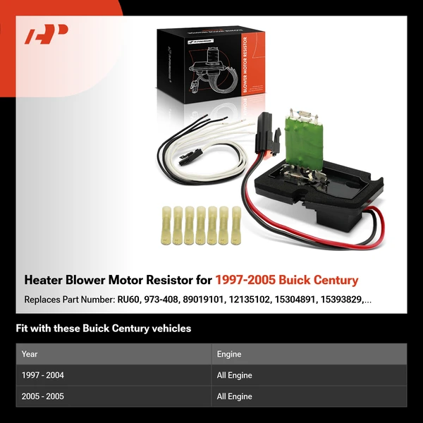Heater Blower Motor Resistor for 1997-2005 Buick Century