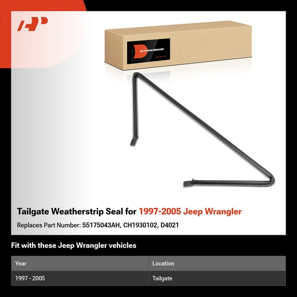 Tailgate Weatherstrip Seal for 1997-2005 Jeep Wrangler