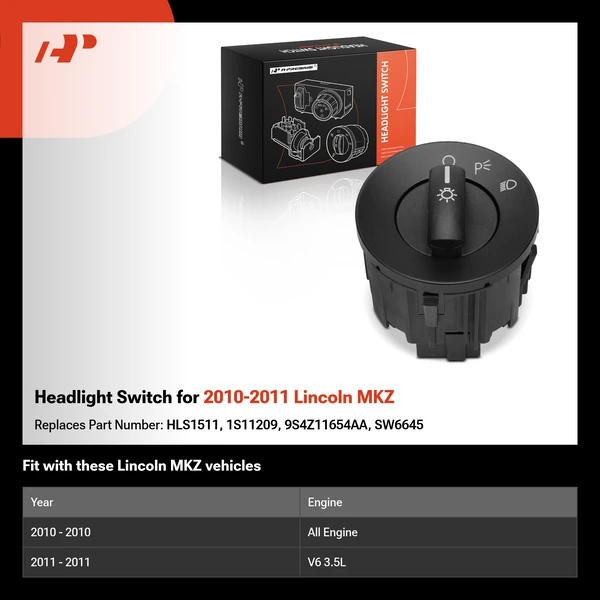 Headlight Switch for 2010-2011 Lincoln MKZ