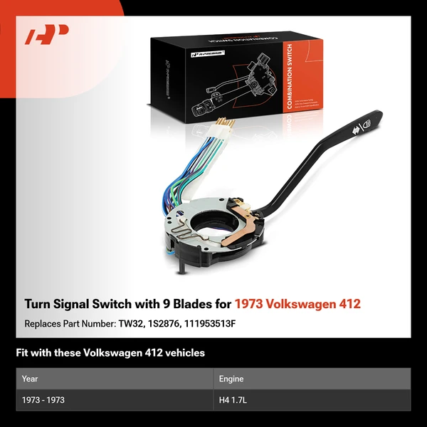 Turn Signal Switch with 9 Blades for 1973 Volkswagen 412