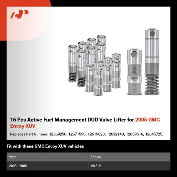 16 Pcs Active Fuel Management DOD Valve Lifter for 2005 GMC Envoy XUV