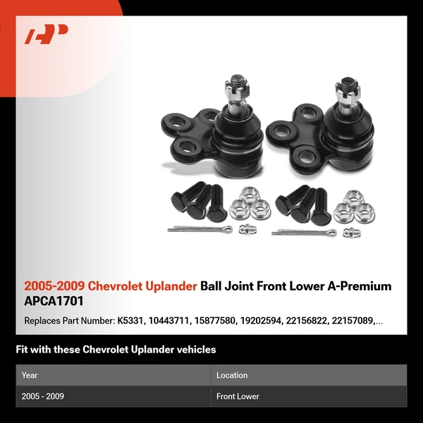 2005-2009 Chevrolet Uplander Ball Joint Front Lower A-Premium APCA1701