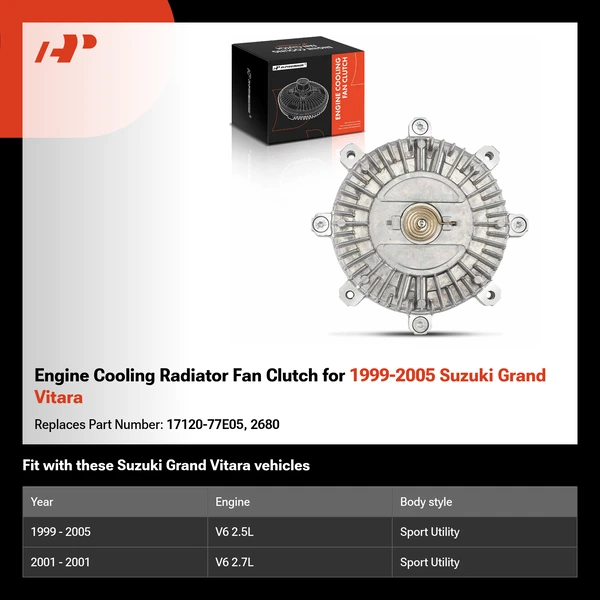 Engine Cooling Radiator Fan Clutch for 1999-2005 Suzuki Grand Vitara