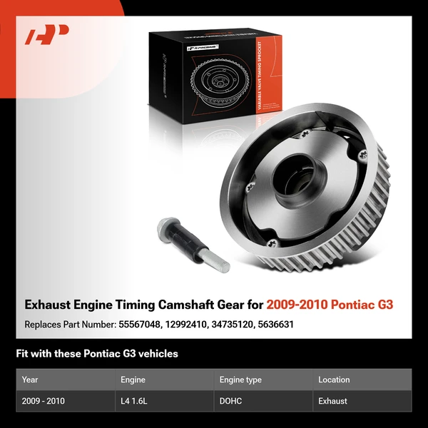 Exhaust Engine Timing Camshaft Gear for 2009-2010 Pontiac G3