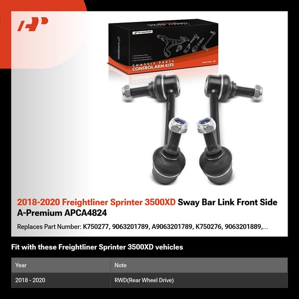 2018-2020 Freightliner Sprinter 3500XD Sway Bar Link Front Side A-Premium APCA4824
