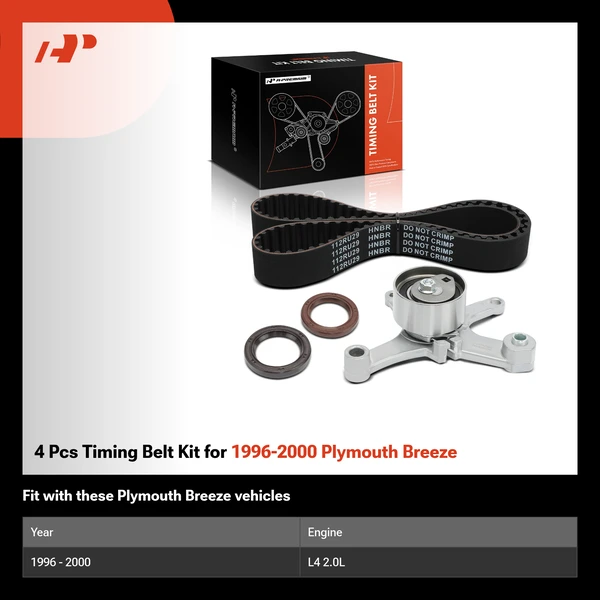 4 Pcs Timing Belt Kit for 1996-2000 Plymouth Breeze