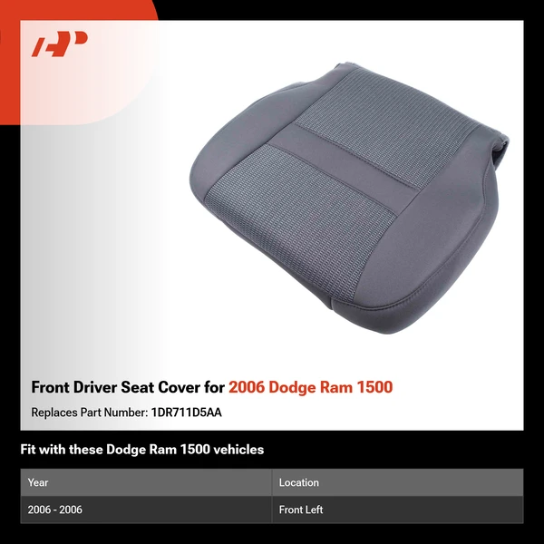 Front Driver Seat Cover for 2006 Dodge Ram 1500