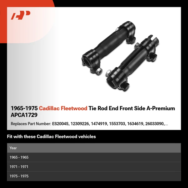 1965-1975 Cadillac Fleetwood Tie Rod End Front Side A-Premium APCA1729