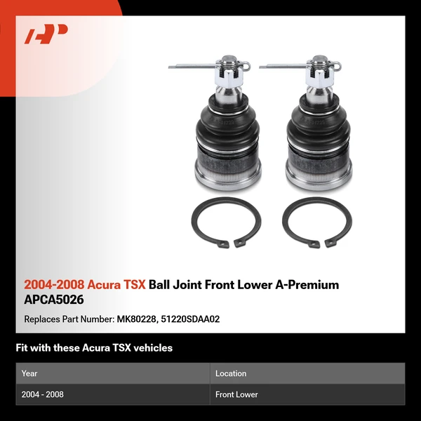 2004-2008 Acura TSX Ball Joint Front Lower A-Premium APCA5026