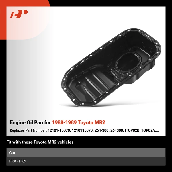 Engine Oil Pan for 1988-1989 Toyota MR2