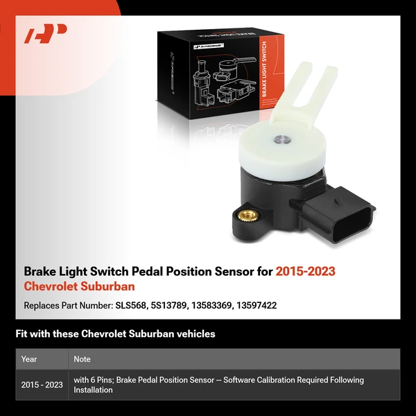 Brake Light Switch Pedal Position Sensor for 2015-2023 Chevrolet Suburban