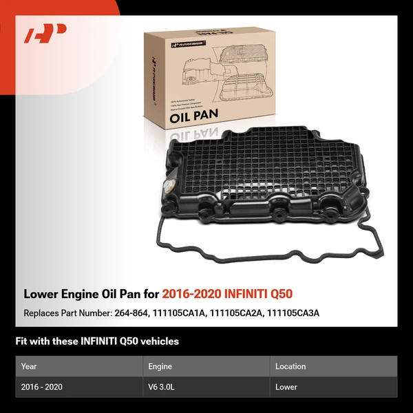 Lower Engine Oil Pan for 2016-2020 INFINITI Q50