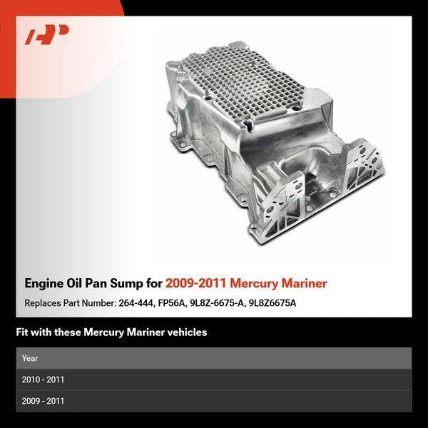 Engine Oil Pan Sump for 2009-2011 Mercury Mariner