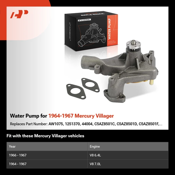 Water Pump for 1964-1967 Mercury Villager