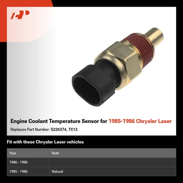 Engine Coolant Temperature Sensor for 1985-1986 Chrysler Laser