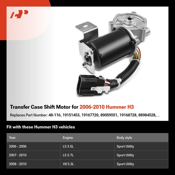 Transfer Case Shift Motor for 2006-2010 Hummer H3