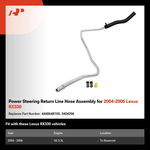 Power Steering Return Line Hose Assembly for 2004-2006 Lexus RX330