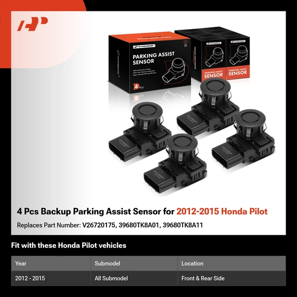 4 Pcs Backup Parking Assist Sensor for 2012-2015 Honda Pilot