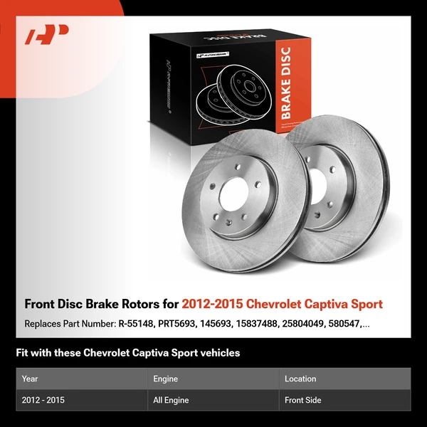 Front Disc Brake Rotors for 2012-2015 Chevrolet Captiva Sport