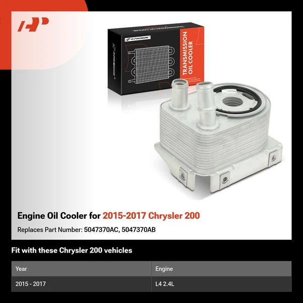 Engine Oil Cooler for 2015-2017 Chrysler 200