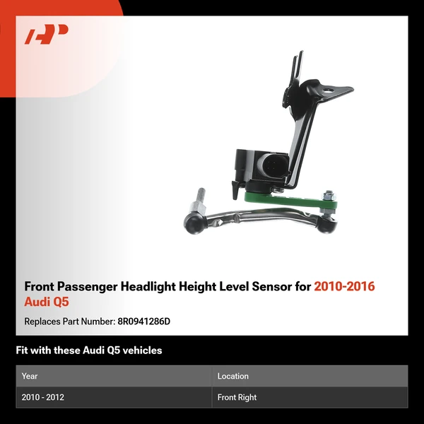 Front Passenger Headlight Height Level Sensor for 2010-2016 Audi Q5