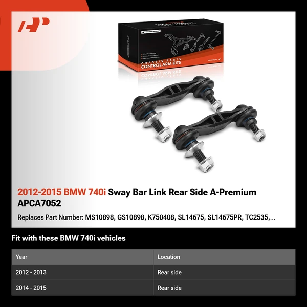 2012-2015 BMW 740i Sway Bar Link Rear Side A-Premium APCA7052