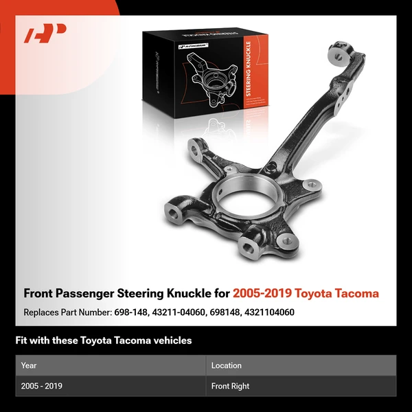 Front Passenger Steering Knuckle for 2005-2019 Toyota Tacoma