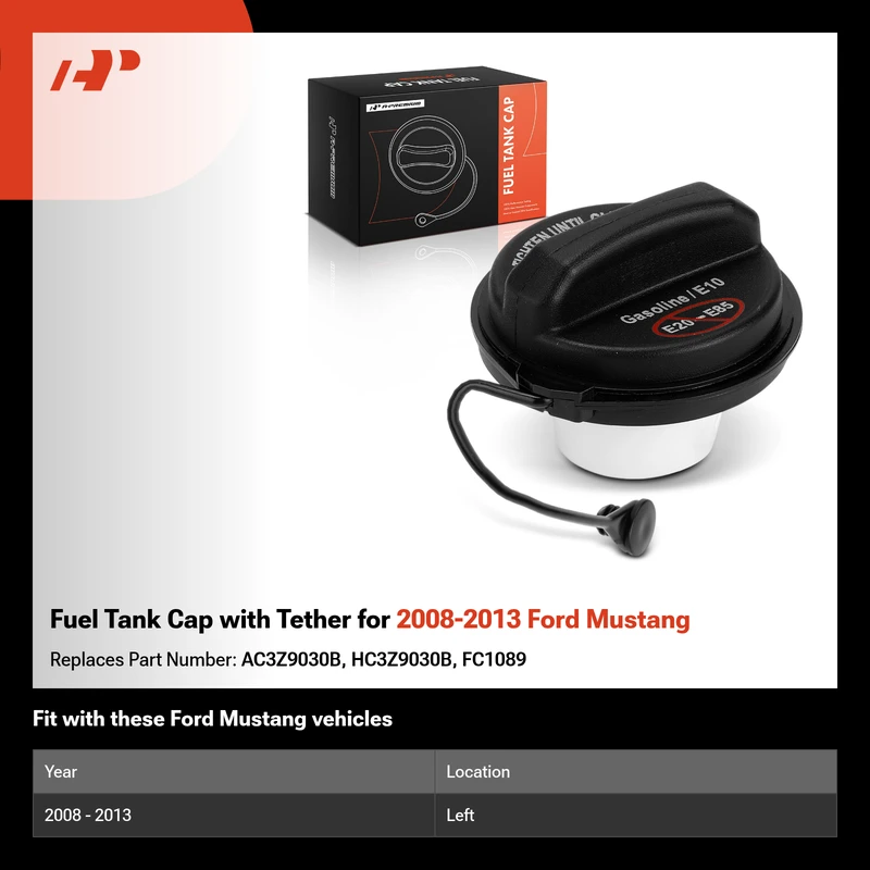 Fuel Tank Cap with Tether for 2008-2013 Ford Mustang