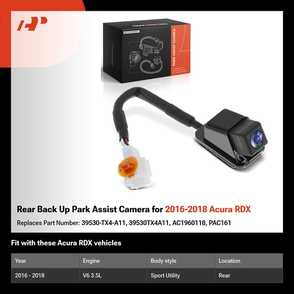 Rear Back Up Park Assist Camera for 2016-2018 Acura RDX