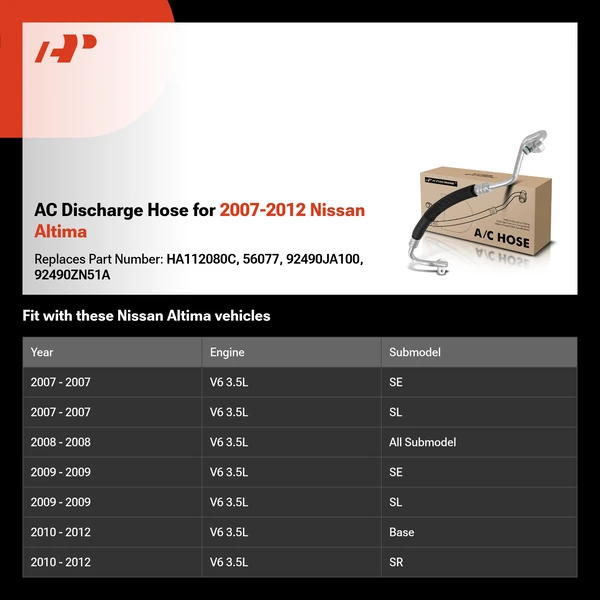 AC Discharge Hose for 2007-2012 Nissan Altima