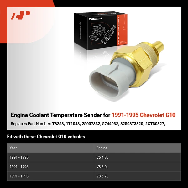 Engine Coolant Temperature Sender for 1991-1995 Chevrolet G10