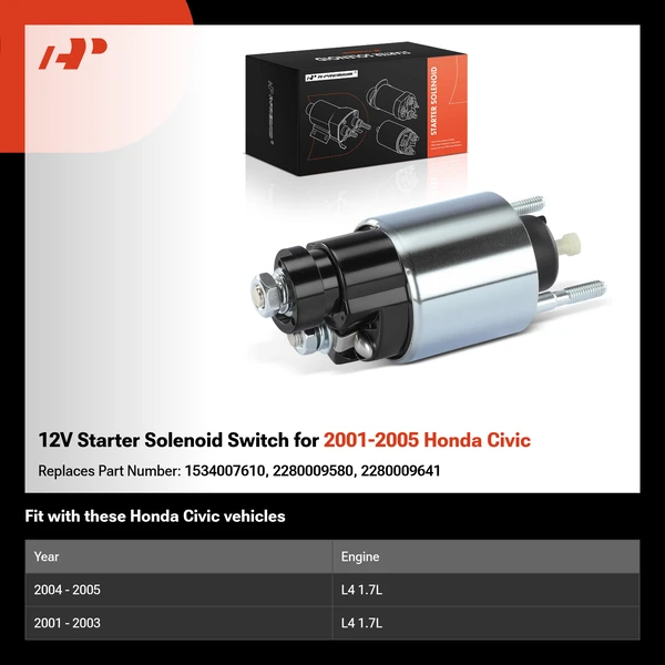 12V Starter Solenoid Switch for 2001-2005 Honda Civic
