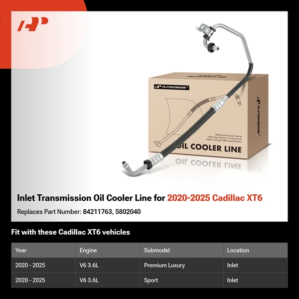 Inlet Transmission Oil Cooler Line for 2020-2025 Cadillac XT6