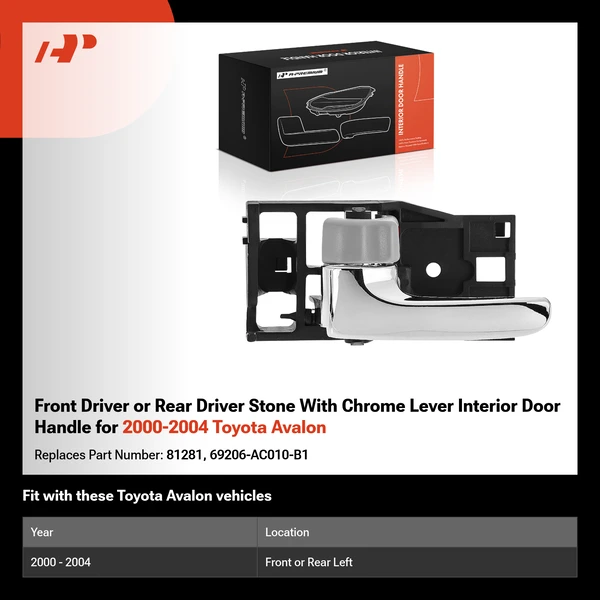 Front Driver or Rear Driver Stone With Chrome Lever Interior Door Handle for 2000-2004 Toyota Avalon