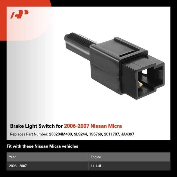 Brake Light Switch for 2006-2007 Nissan Micra