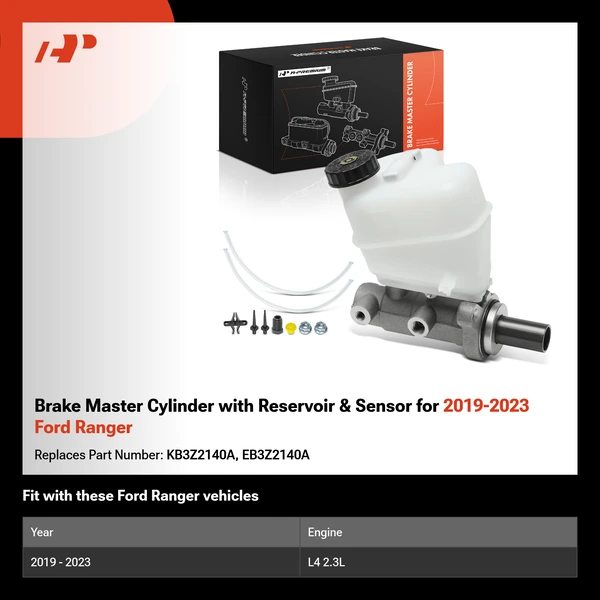 Brake Master Cylinder with Reservoir & Sensor for 2019-2023 Ford Ranger