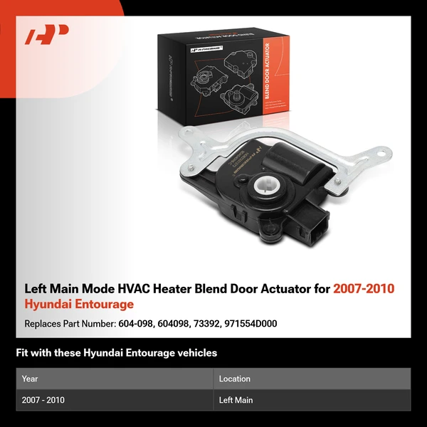 Left Main Mode HVAC Heater Blend Door Actuator for 2007-2010 Hyundai Entourage