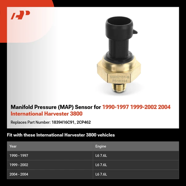 Manifold Pressure (MAP) Sensor for 1990-1997 1999-2002 2004 International Harvester 3800