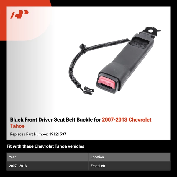 Black Front Driver Seat Belt Buckle for 2007-2013 Chevrolet Tahoe
